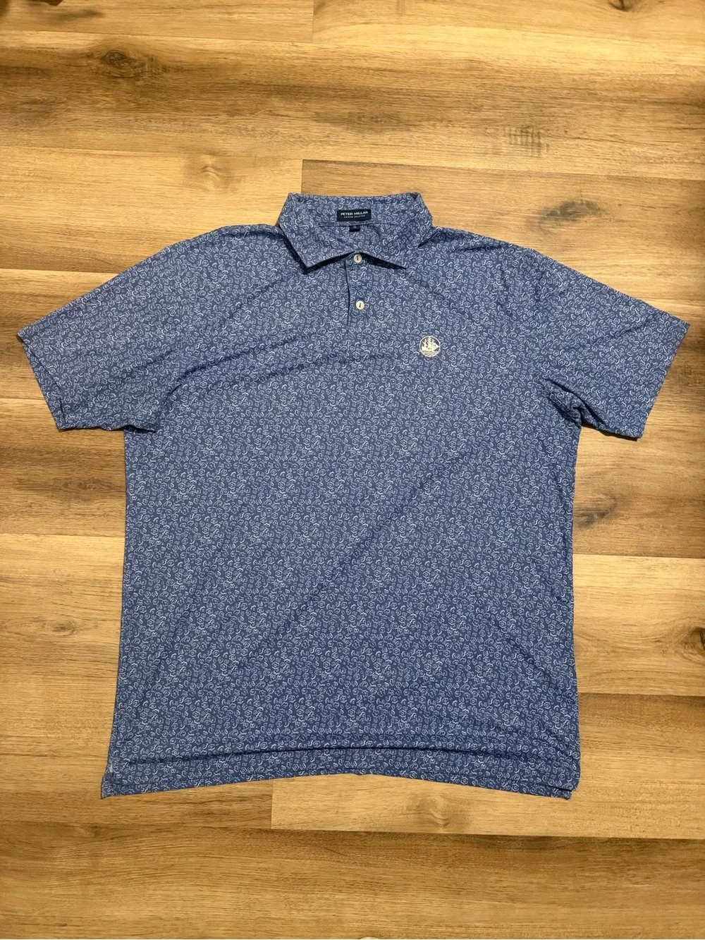 Peter Millar Summer Comfort Essex County Manchester Polo Shirt Mens XL Blue